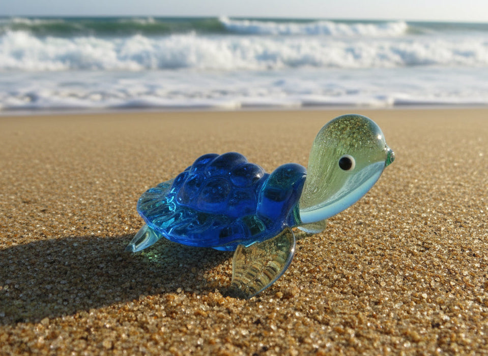 Stain Glass Sea Turtle Figurine/Chacki