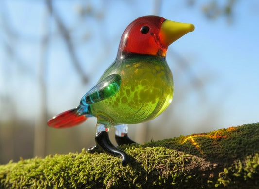 Stain Glass Bird Figurine/Chacki