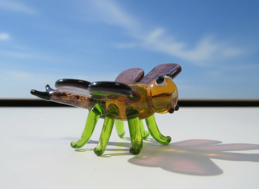 Stain Glass Dragonfly Figurine/Chacki