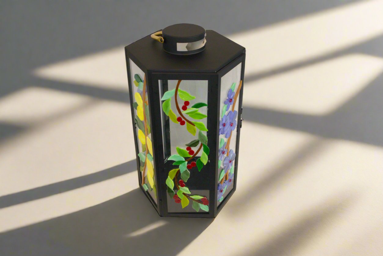 Stain Glass on Glass Lantern