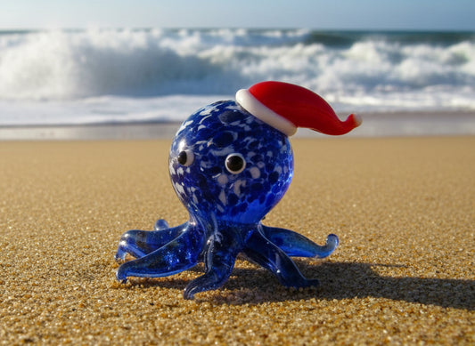 Stain Glass Santa Octopus aka Santypus Figurine/Chachki